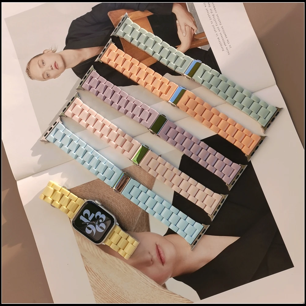 Popular Bracelet for iwatch Band 38mm 42mm 41mm SE7 6 5 4 for Apple Watch Strap series 3 2 1 40/44mm 45mm Light Weight Wristband