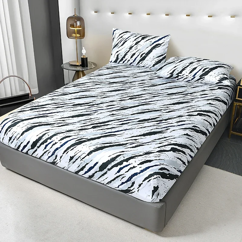 Wild Leopard Print Microfiber Bed Fitted Sheet - Comfort, Hypoallergenic, Twin/Full/Queen/King Size, Add a Bold Statement