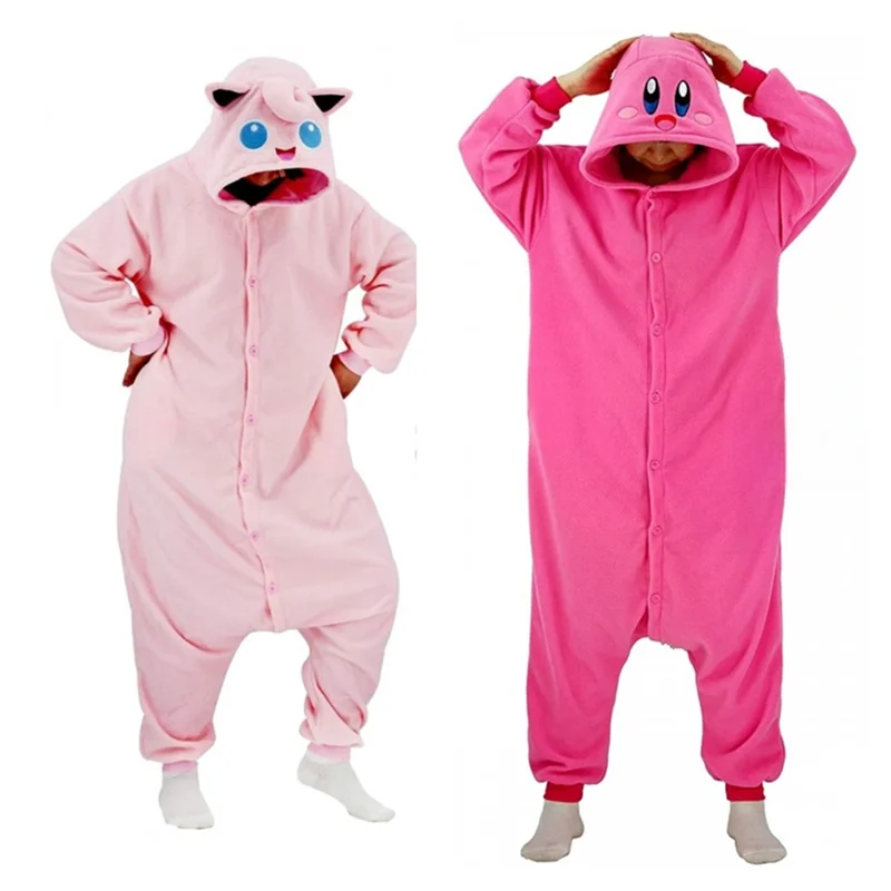 

Kigurumi Onesie Animal Pajamas For Adult Women Men Pink Pyjamas Homewear Halloween Cosplay Party Costume