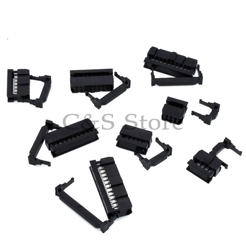 10pcs FC-6/8/10/12/14/16/18/20/30/40/50/64 PIN Female Header IDC Socket Connector 2.54MM Pitch