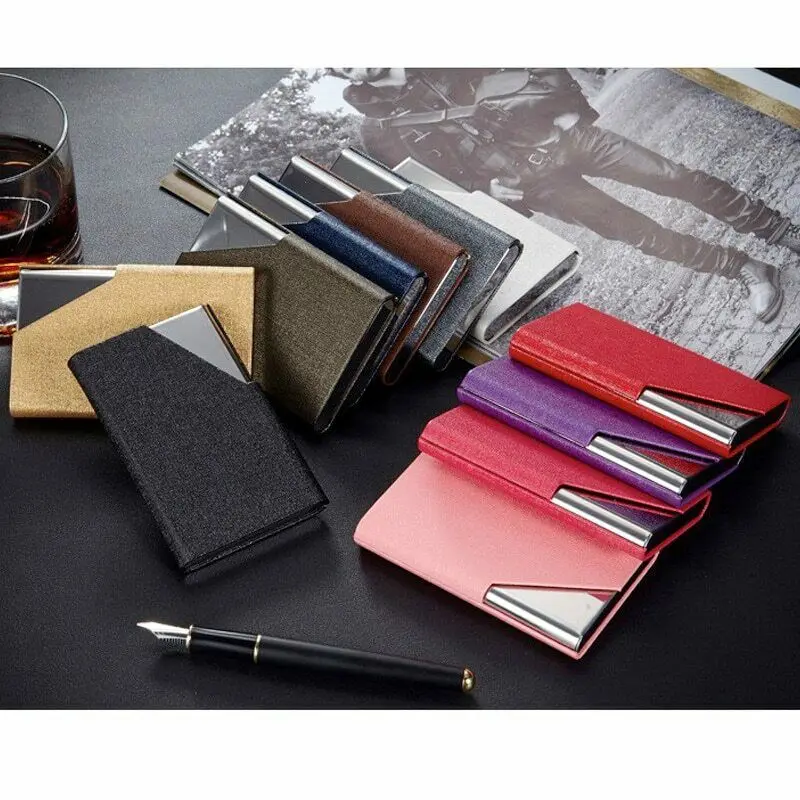 

Women Men Popular Brand Metal Aluminum Card Case Business ID Credit Card Holder Classic Purse Card Wallet Men Women Card Holders