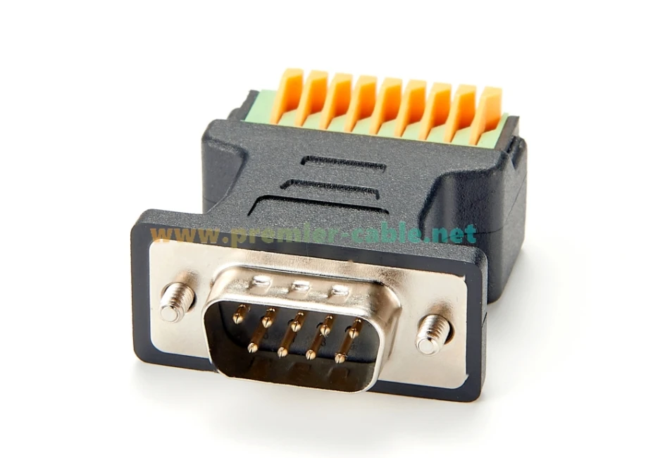 9-poliger lötfreier Stecker DB9 auf Klemmenblock-Stecker, Adapter, Breakout-Board (DB-9) männliche Buchse auf Klemmenfederblock-Adapter – Detail 8