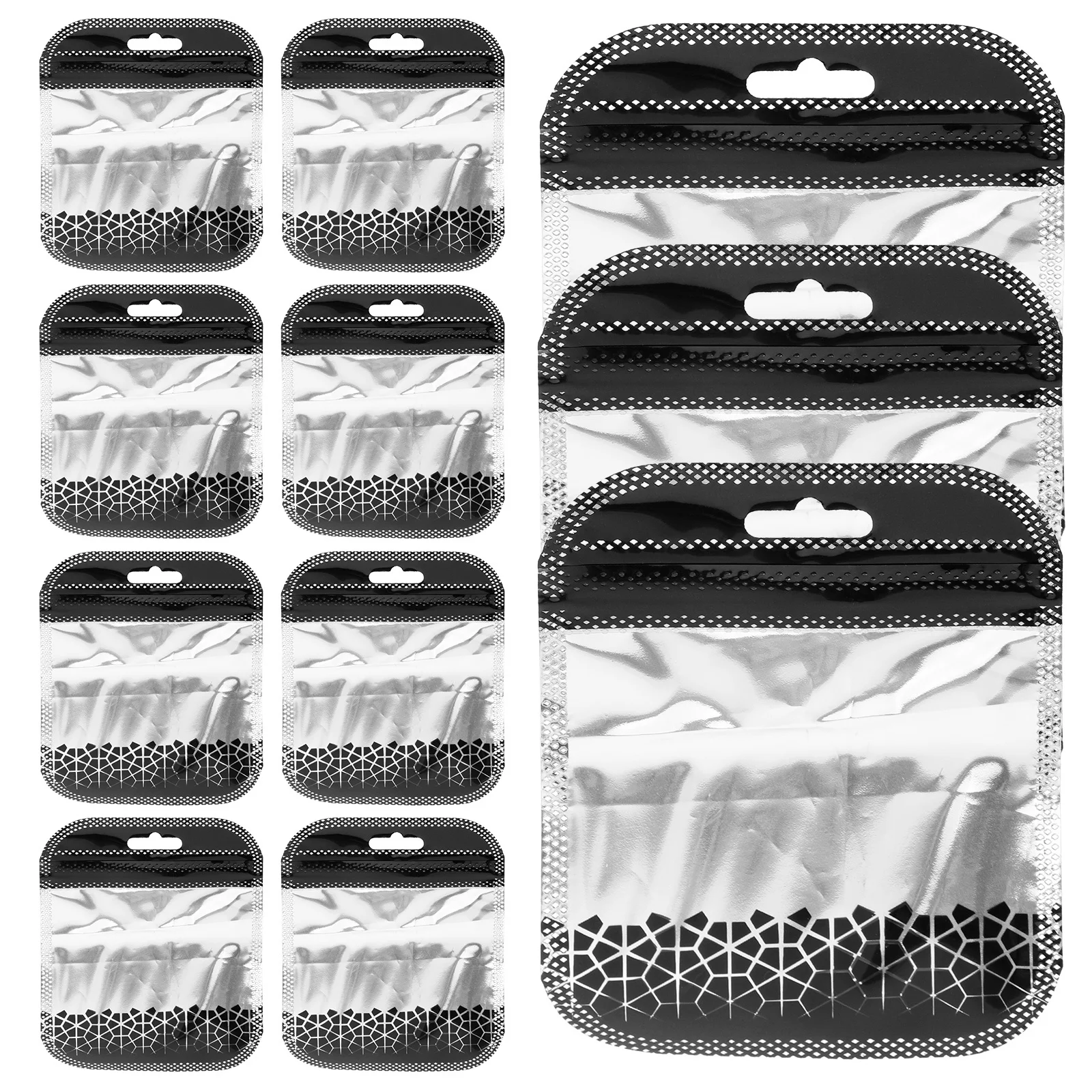 

100Pcs Black Jewelry Packaging Bags Small Resealable Pouches Jewelry Storage Organizers for Earrings Rings Necklaces Bracelets