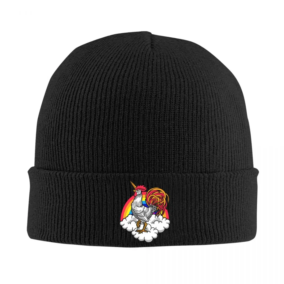 

Unicorn Chicken Rainbow A Knitted Hat Cap