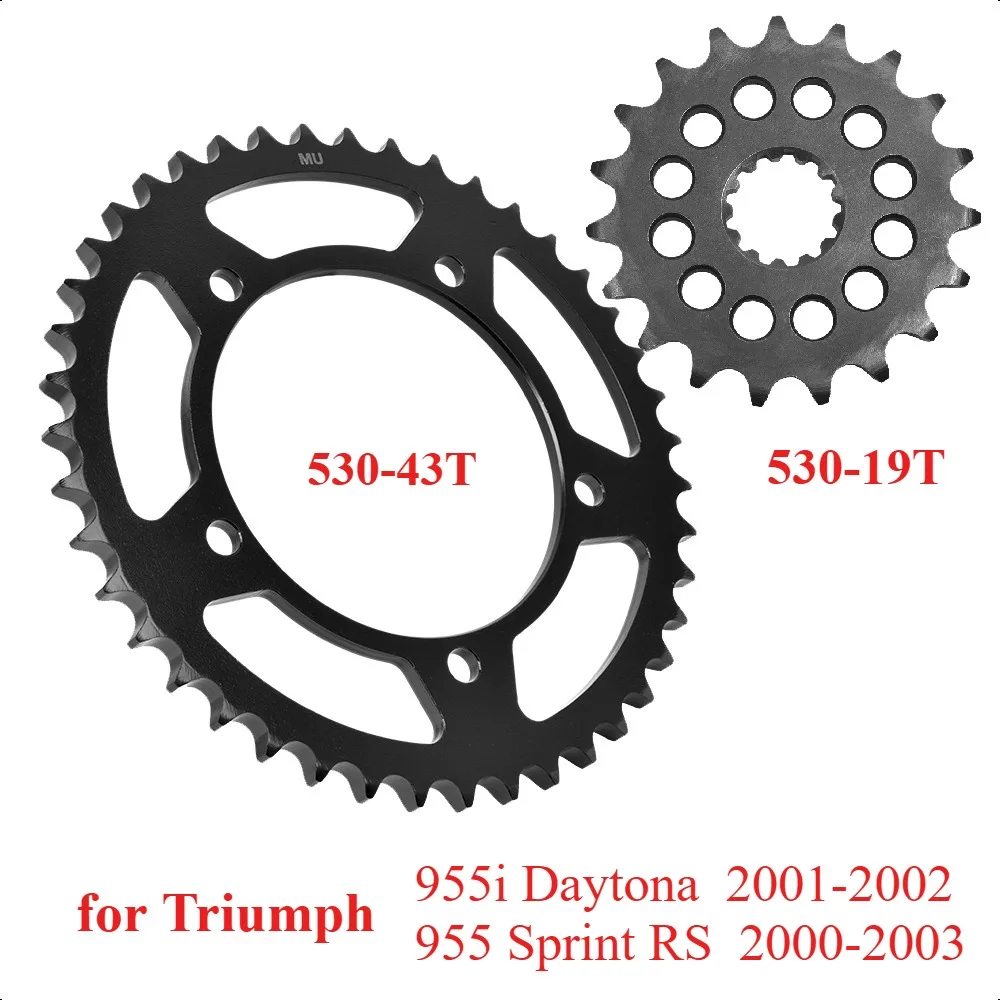 

530-19T 530 43T Motor Bike Front Sprocket Gear Wheel for Triumph 955 Sprint RS 2000-2003 955i Daytona 2001 2002