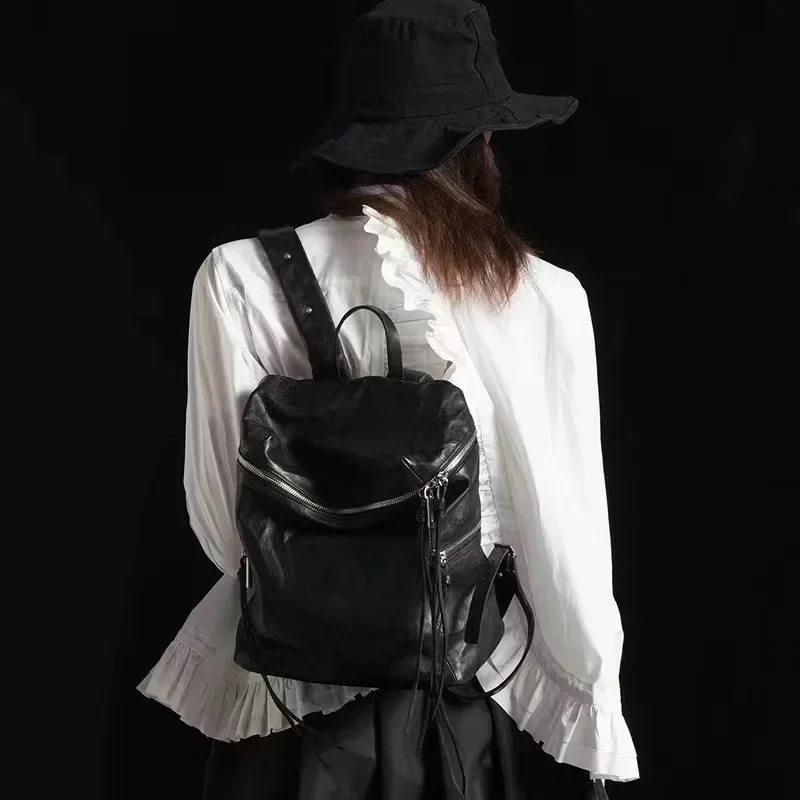 Jamhoo-mochila Unisex de gran capacidad con diseño de ondas de agua en relieve, bolso de hombro doble para mujer