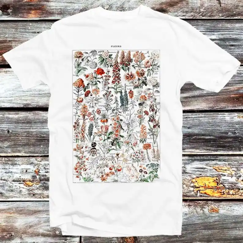 

Fleurs Flower Kinds T Shirt Art Drawing Painting Vintage Retro Adolphe Millot Flowers Artworks B33