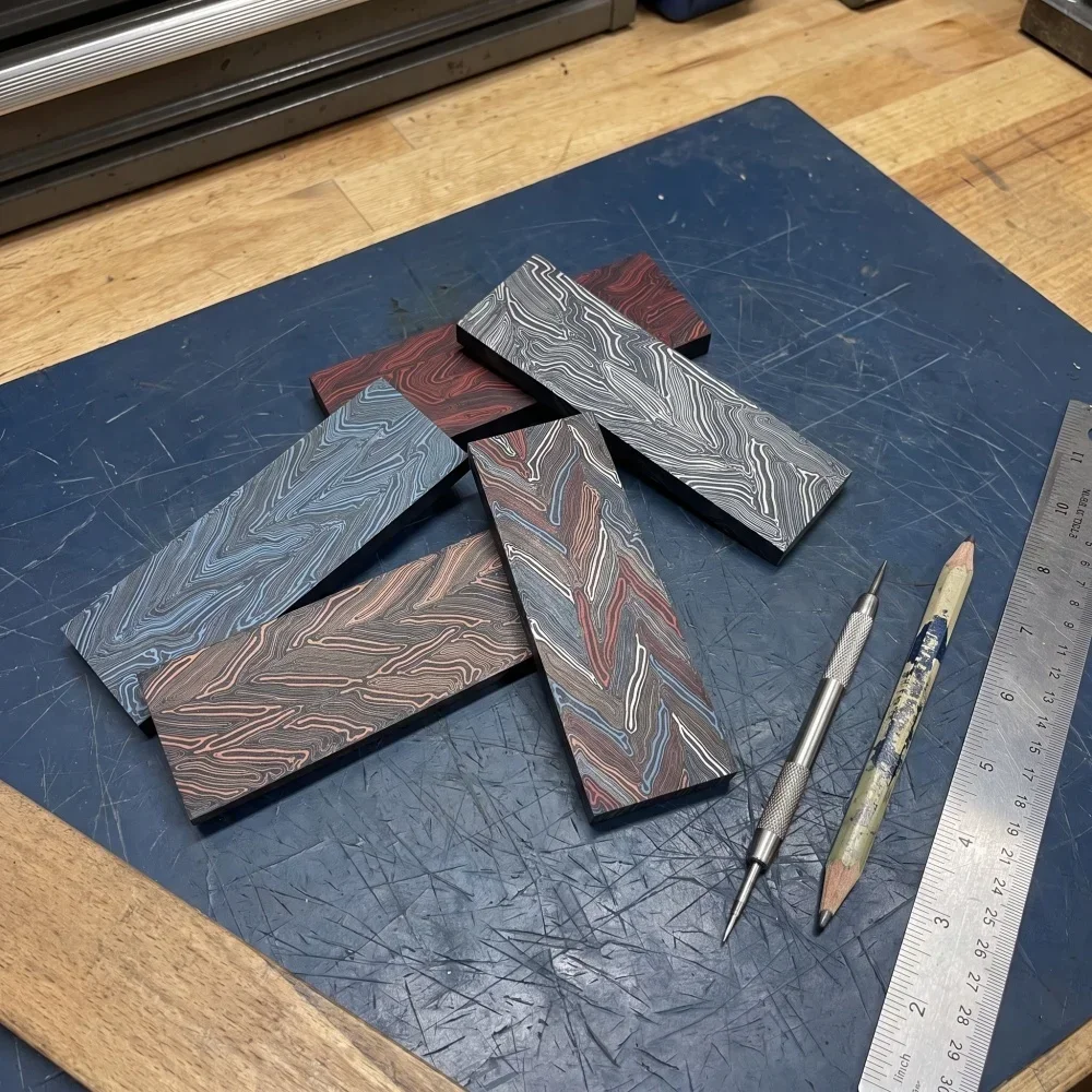 Premium DIY Handle Material 1PC Knife Handle Making and Earphone Panel Inlay Patch Damascus Pattern G10 Handle Materials