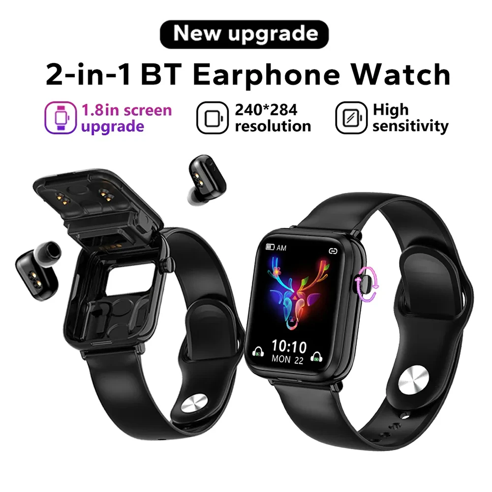 2023 Headset Smart Watch TWS Two In One Wireless Bluetooth Headset Call Health Blood Pressure Sport Music Touch Smartwatch