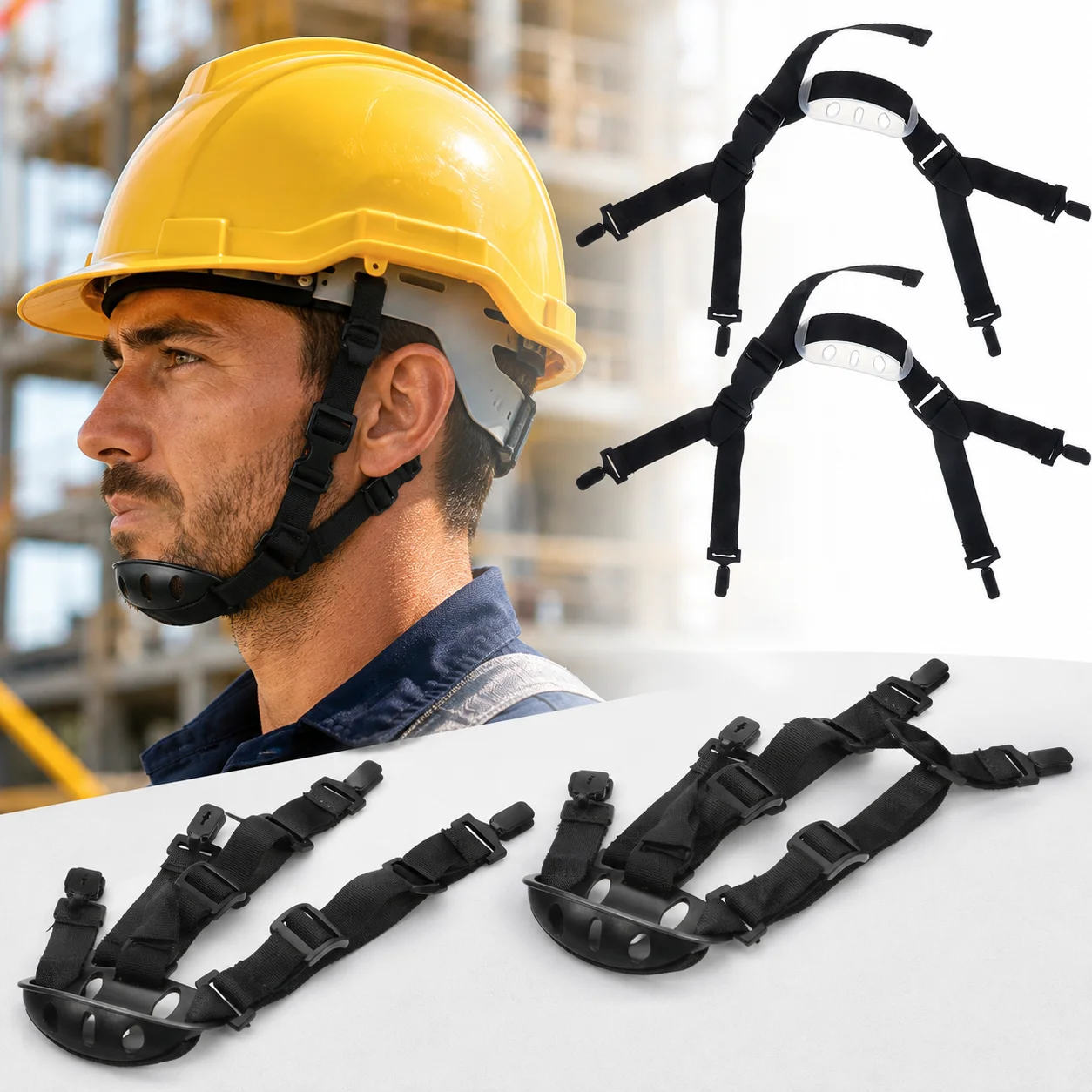 2 Pcs Helmet Strap Fixing Hard Hat Chin Straps Safety Hat Bands Construction Accessories For Hard Hat Comfortable Helmet Bands