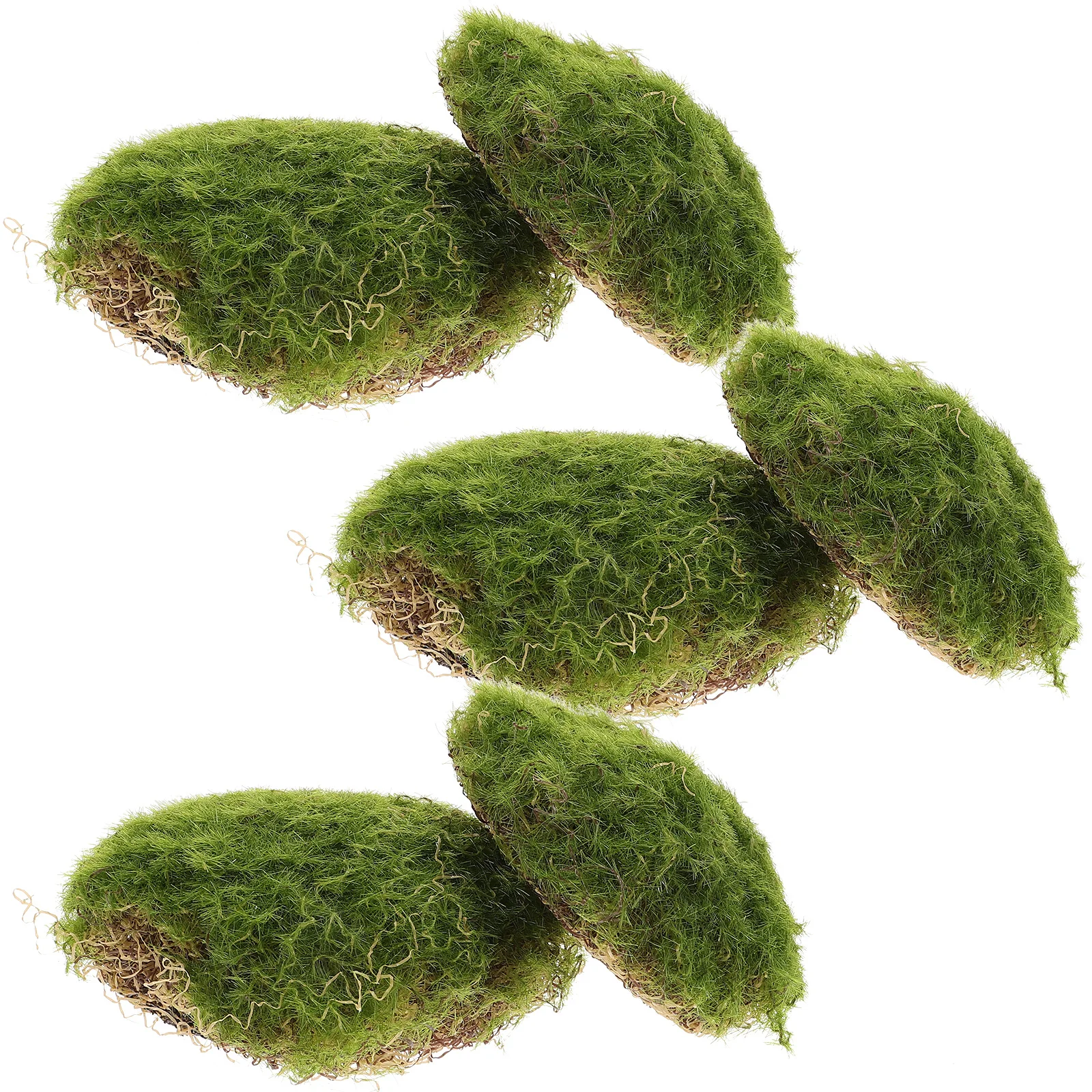 

6Pcs Faux Mossy Stone Artificial Rocks Garden Decorations Micro Landscape Bonsai Moss Stone Decor Artificial Moss Rocks