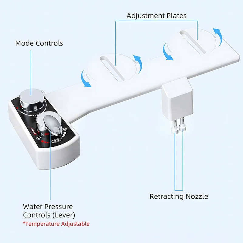 Feminines Waschgerät, einstellbarer Wasserdruck, Gesäßreinigung, einfach zu installierendes Bidet für Toilette zu Hause, ultradünner Toilettensitz