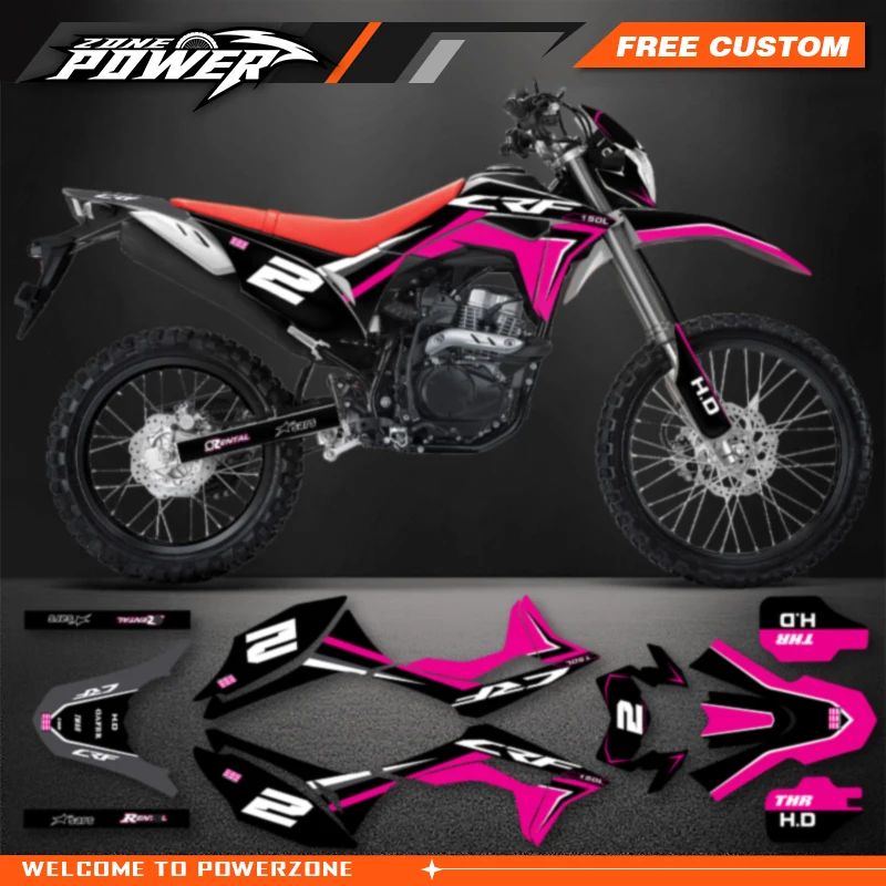 Powerzone Motorcycle Graphic Decal Stickers Kits For Honda CRF150L 2018 2019 2020 2021 Number Name Customize 07