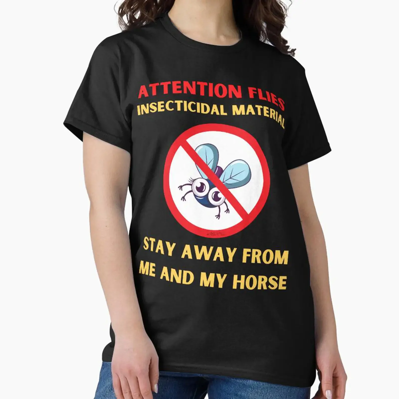 Attention Flies Funny s For Horse Lovers and Riders designed sold by KASiDaShop vintage Washed graphic designer clothes Casual