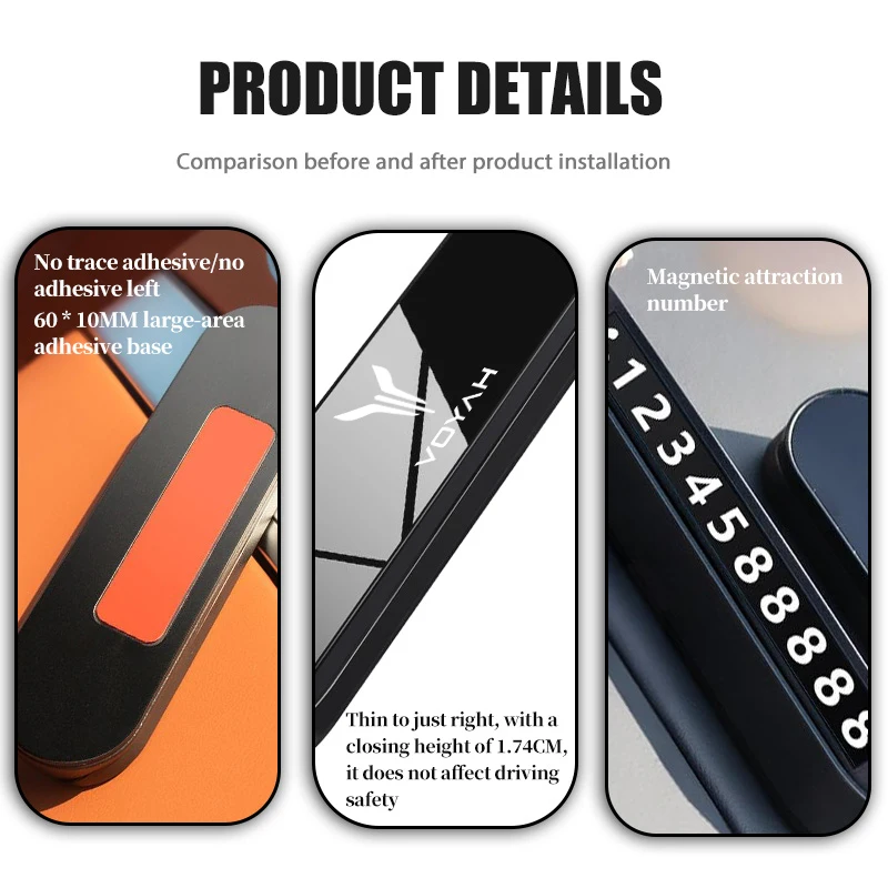 For Voyah Car Temporary Parking Telephone Sign Phone Number Plate Auto Accessories Free SUV I-Land Dreamer Passion 2021 2022