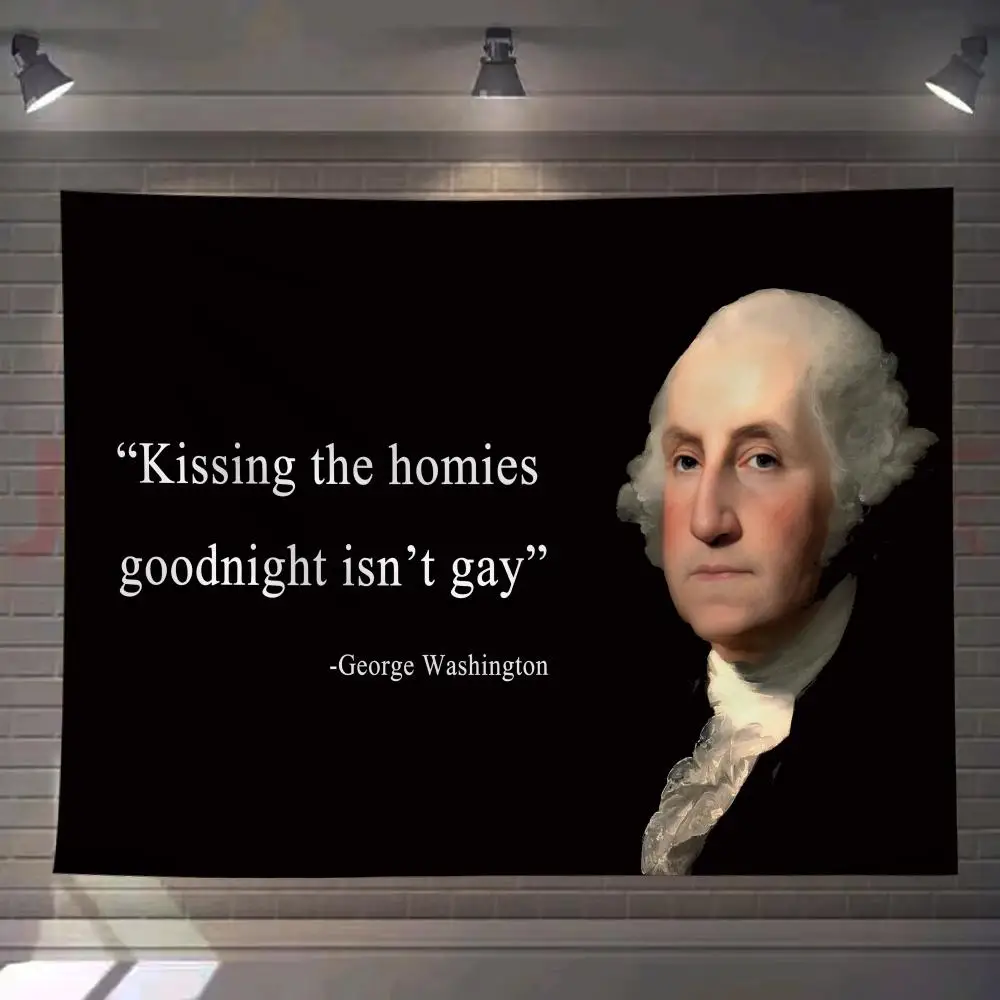 

Kissing Homies Goodnight Funny Quote Tapestry Custom Living Bedroom Dormitory Interior Wall Bohemian Decoration Attached Clip