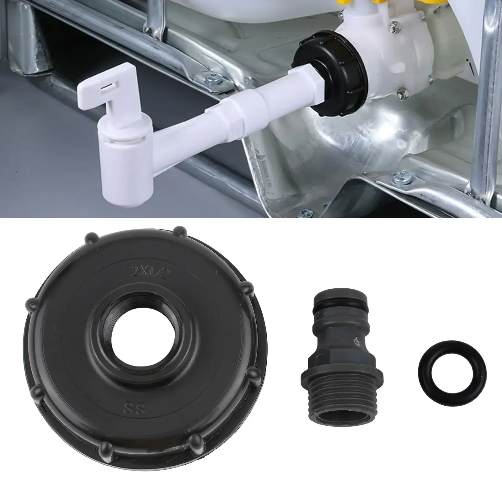 Connector IBC Tank Adapter IBC Tank Tap 60mm Thick Accessories Fittings Plastic Water Container 1/2 Inch 3/4 Inch