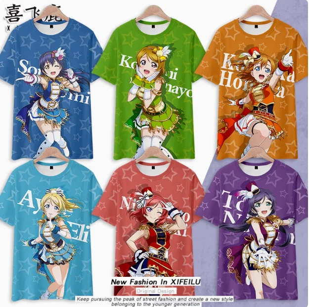 

Anime LoveLive！Kotori Minami Nozomi Tojo Short Sleeve T-shirt Summer Cosplay Costume Casual Student Loose Tops