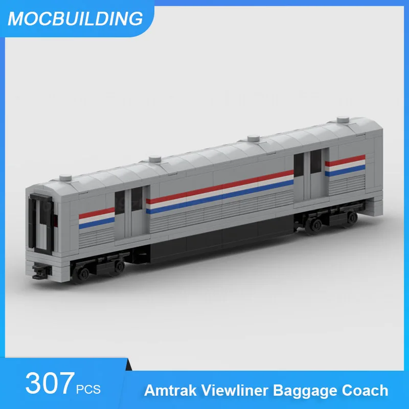 MOC Building Blocks Amtrak Southwest Chief Train Pack Model DIY Assemble Bricks Transportation Educational Display Toys Gifts