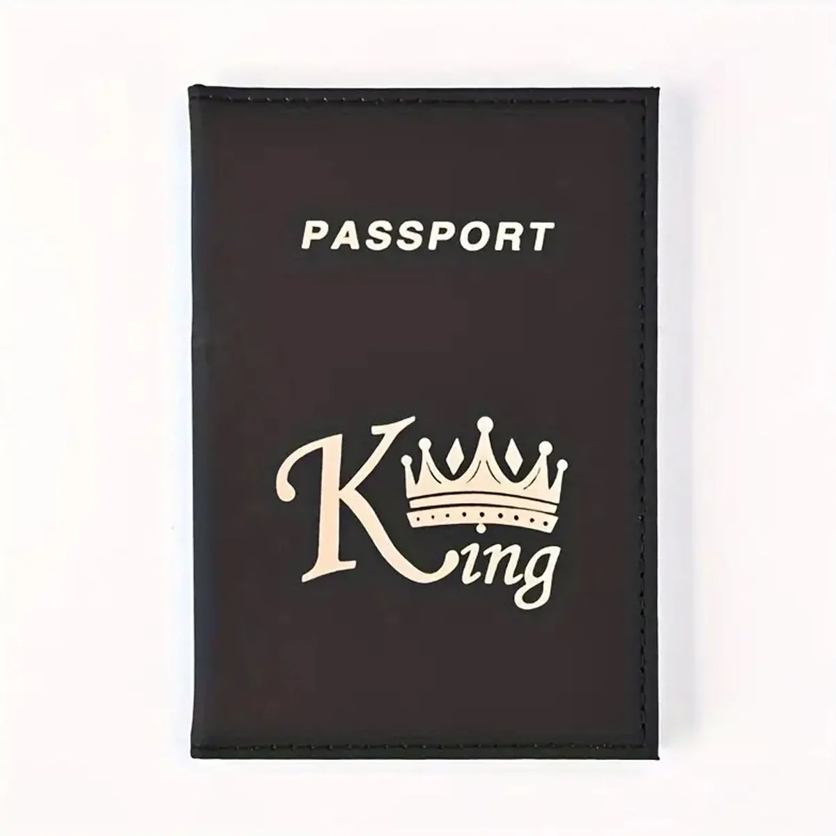 Crown Print PU Passport Cover Case for Couple Flight Ticket Clip Passport Holder ID Credit Card Holder Travel Accessories