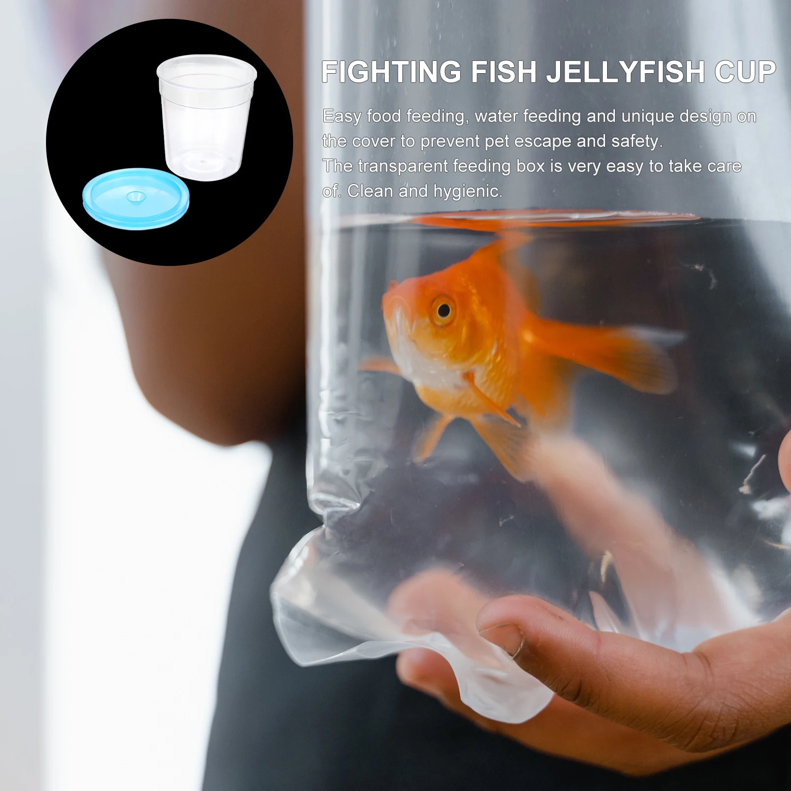 

1pc Reptile Feeding Box Mini Turtle Tank Jellyfish Cup Insect Container Transparent Lightweight Escape-Proof Cover For Small