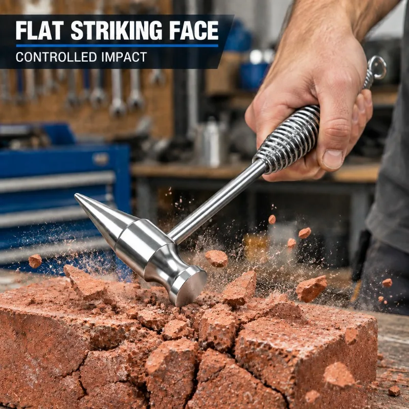 Welding Chipping Hammer, Spring Handle High Carbon Steel, Pointed Welder Tool for Welding Slag Removal, Hardware Hand Too
