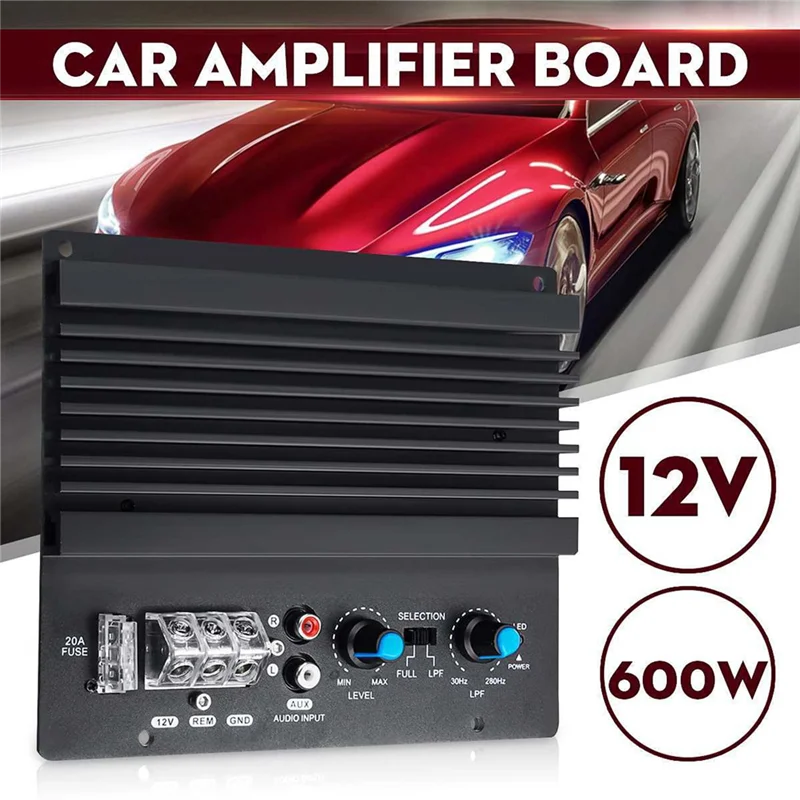 

ABAC-Car Power Amplifier Board Module 12V 600W With Subwoofer For 8-12 Inch High-Power Bass