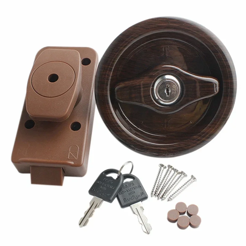 

Keyed RV/Yacht Door Lock - 24-45mm Thickness for Bathroom & Camper Van Use