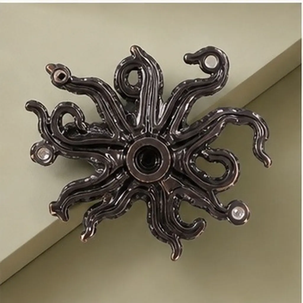 1Set Octopus Zinc Alloy Cabinet Handle Nautical Drawer Pull Decorative Metal Knob for Nordic American Wardrobes Kitchen Bathroom