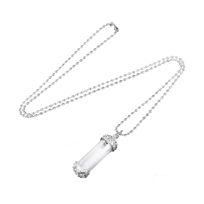 Elegant Scented Pendant Necklace for Women Reusable Container and Adjustable Stainless Steel Chain