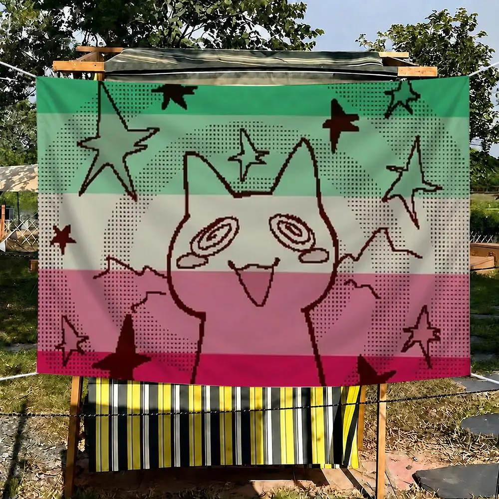 Cute Trans Pride Cat Meme Tapestry Outdoor Parties Bedrooms Living Rooms Dorm Rooms Wall Decor Banners Gifts