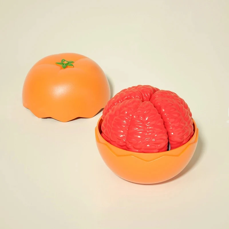 Children's Puzzle Toys Simulation Mini Orange Model Realistic Blood Orange Fruit Peelable Kids Dollhouse Play House Kitchen Toys