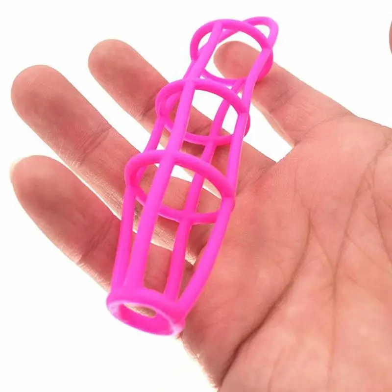 1PCS BDSM Silicone Chastity Cage Cock Ring Penis Extender for Men Adult Delay Time Enlargement Penis Sleeve Random Color Sex Toy view 5