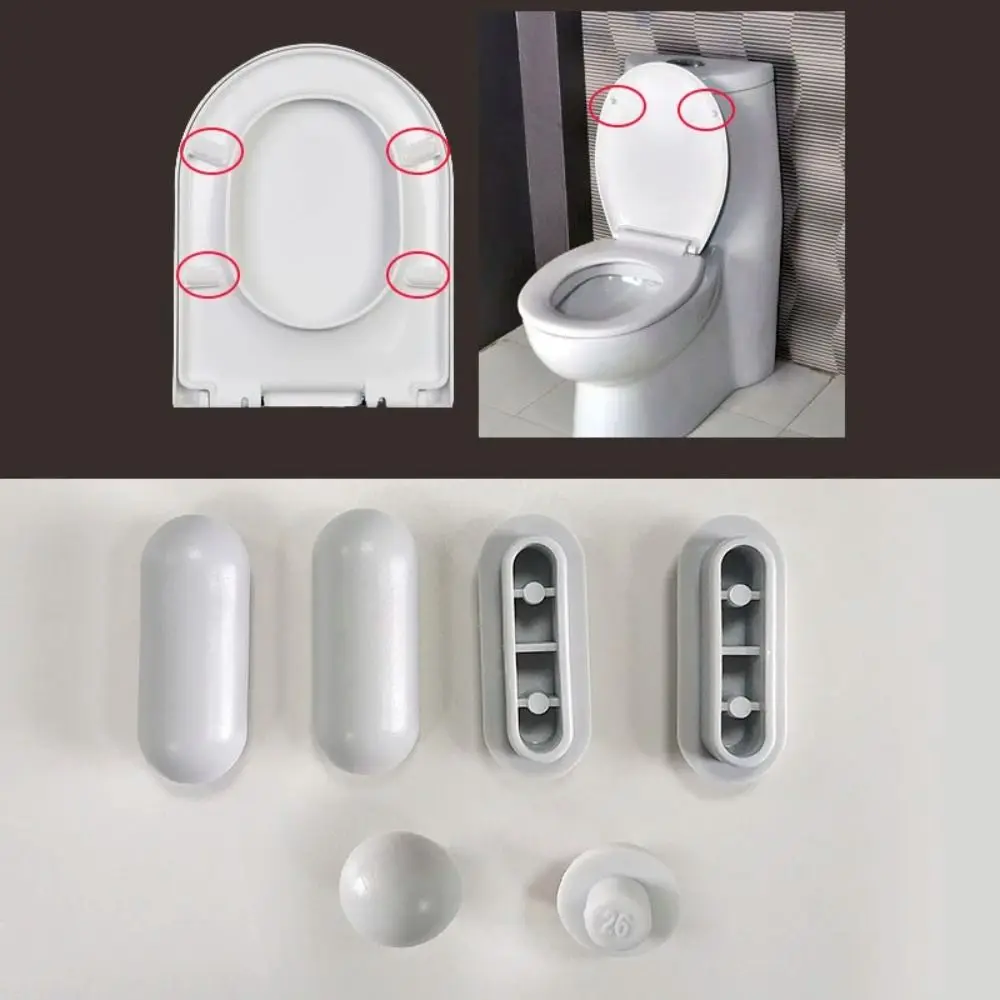 Amortecedor do assento sanitário, Acessórios de tampa do vaso sanitário, Amortecedor, Junta antiderrapante, Kits de elevação do assento, Tampa superior, 3 conjuntos, 6pcs por conjunto