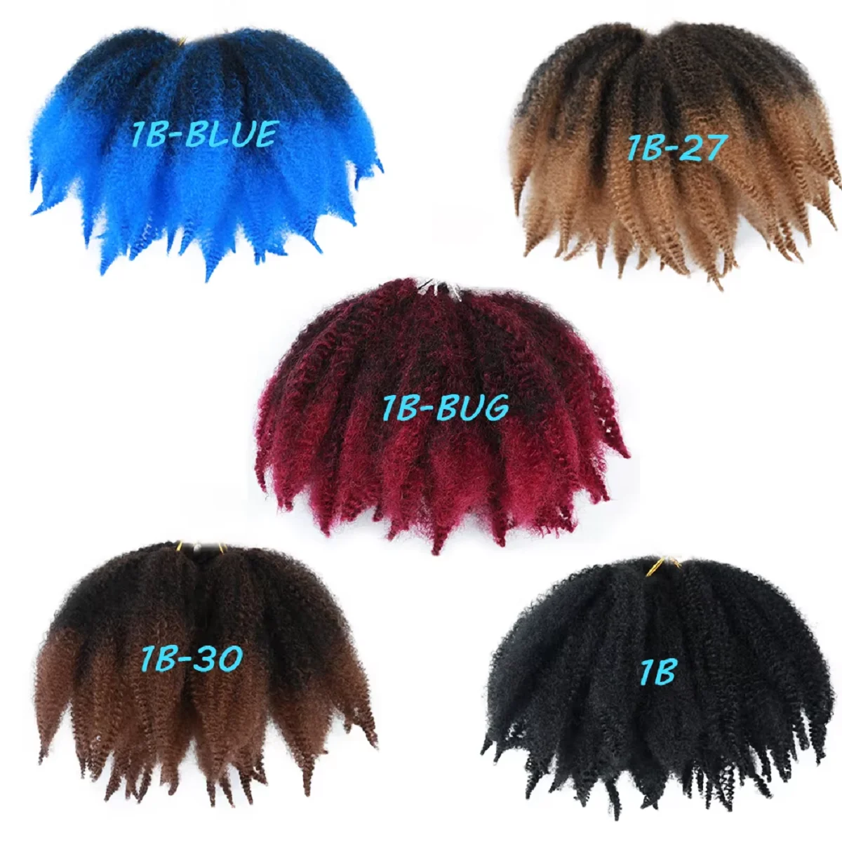 Marley cabelo curto afro kinky torção cabelo 8 Polegada encaracolado crochê cabelos para marley tranças extensões de cabelo sintético kinky para mulher