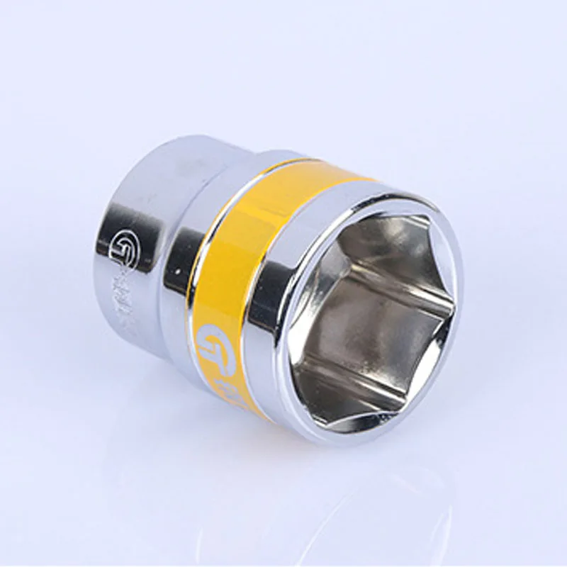 Yellow Belt Short Hex Socket Wrench Head 1/2 inch Drive Metric 6 Point Ratchet Wrench Socket Anti-rust Socket Adapter 8-34/36mm