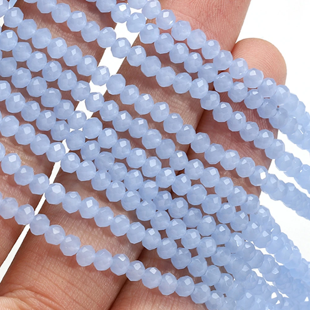 120 Stück Kristallglasperlen, Rondelle, aus Österreich, facettiert, lose, runde Perlen zum Basteln von Schmuck, für DIY-Halsketten und Armbänder. – Detail 25