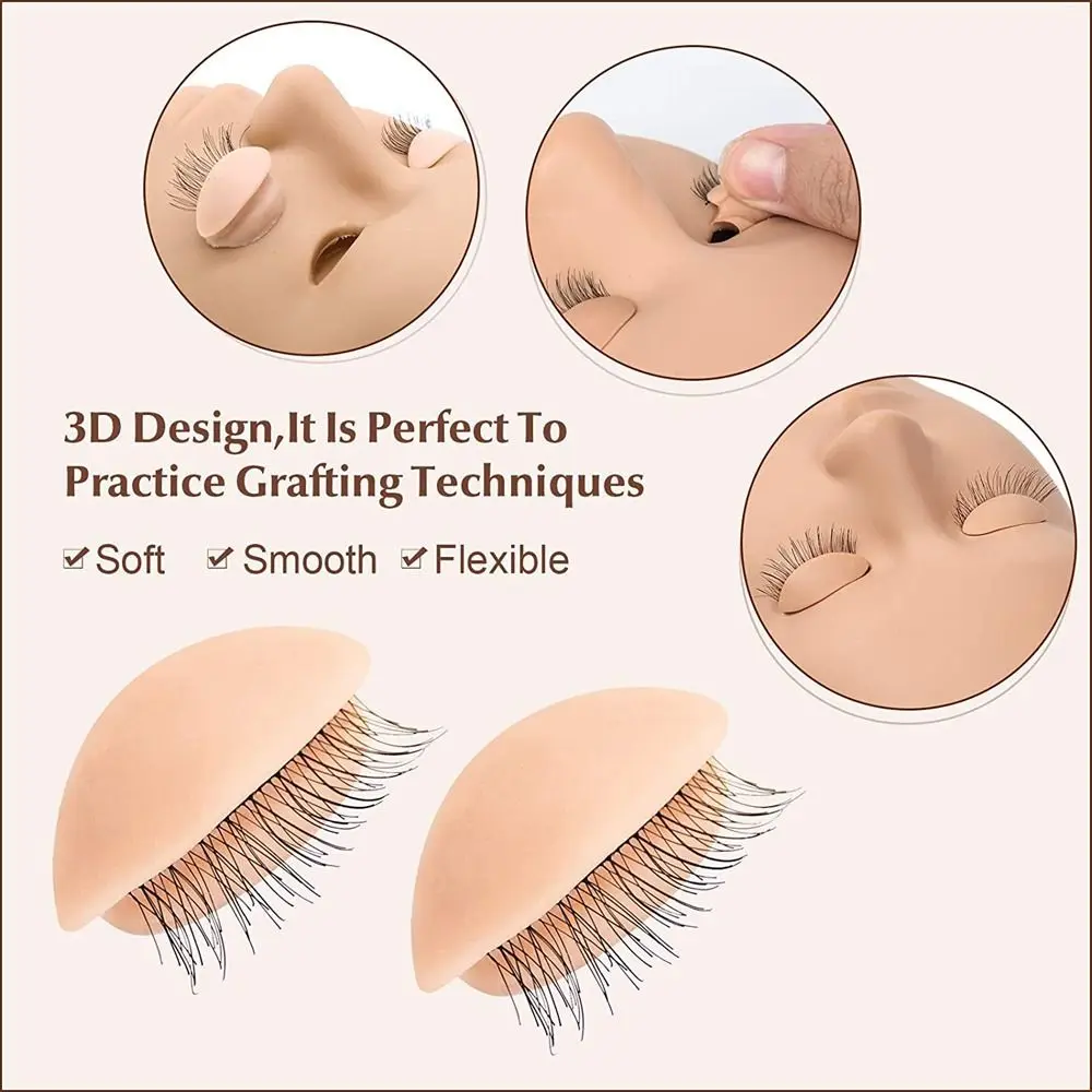 For Starter Training Lashes Multi-functional Eyelashes Extension Training Model Grafting Eyelashes Tools Practice Training Head