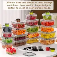 40 Pcs Food Storage Containers With Airtight Lids Modern Clear Plastic Meal Prep Lunch Boxes Leakproof Stackable Container Set For Meal Prep Leftovers Kitchen Pantry Refrigerator Organization Housewarming Gift 6