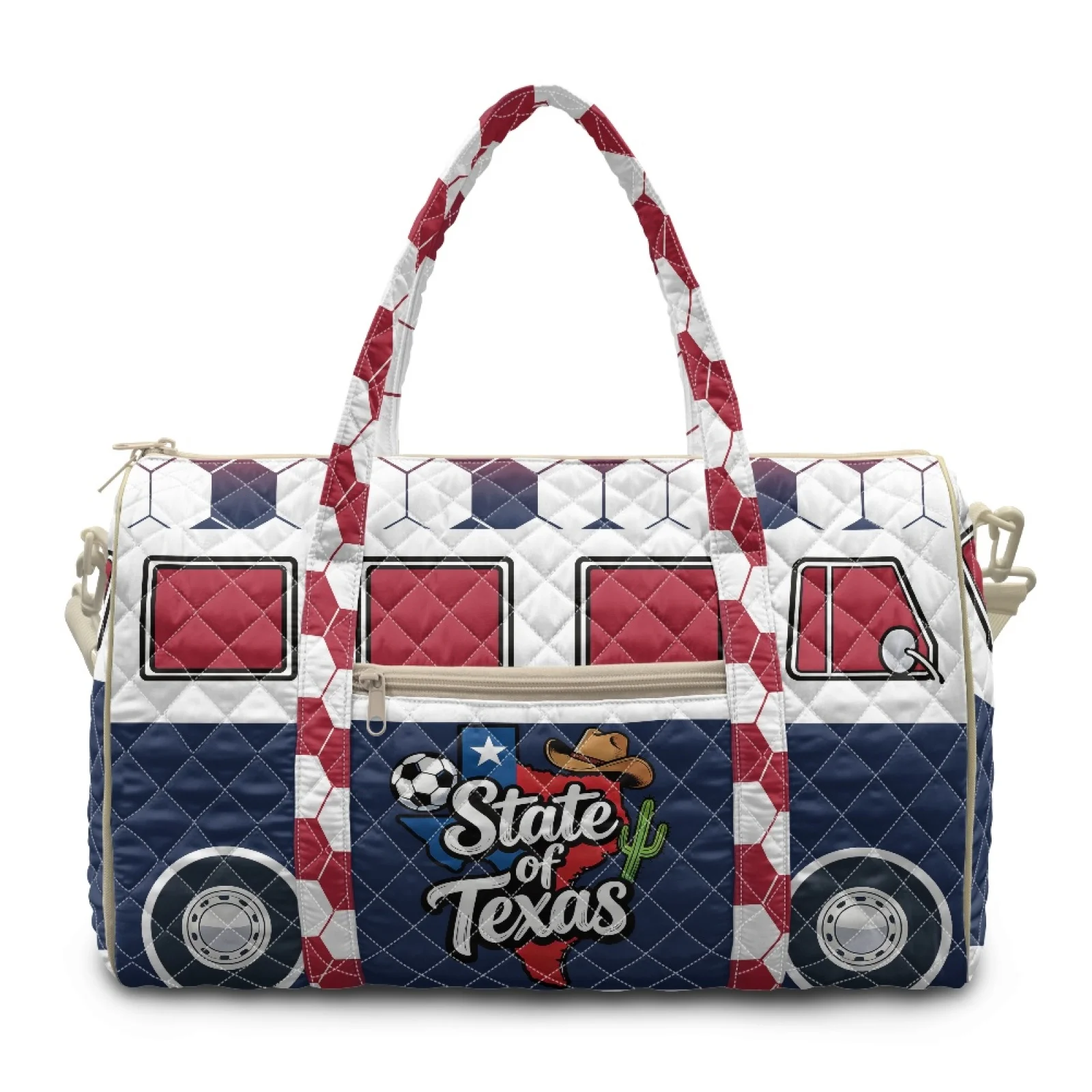 Coloranimal New Trend Versatile Weekender Duffel Bag Featuring Texas Print, Polyester Carry Bag for Women Beach and Getaways