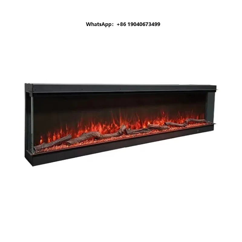 Hot Sales 3 Sided Electric Fireplaces 3D LED Flames Realistic Logs Built in Electric Fires 72inch xyl