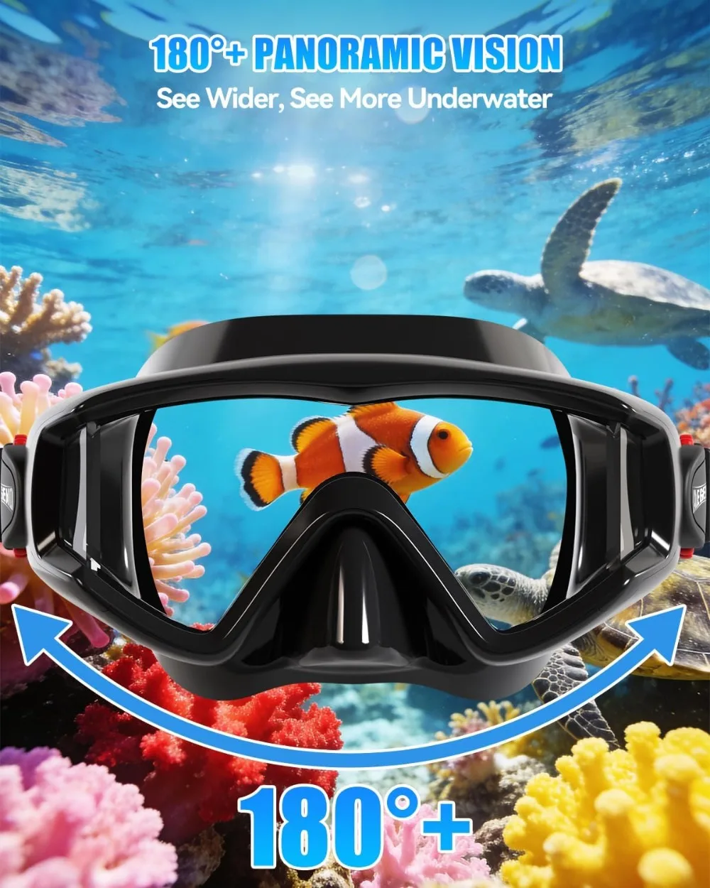 Swim Goggles for Adults Kids 220° Wide View Anti-Fog with Mesh Bag for Pool Beach view 3
