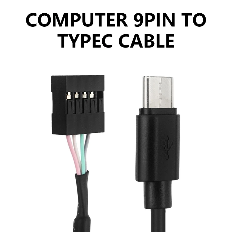 Cable alimentación USB 3,1 tipo C velocidad rápida con conectores placas base 9 pines para pantalla LCD PC con