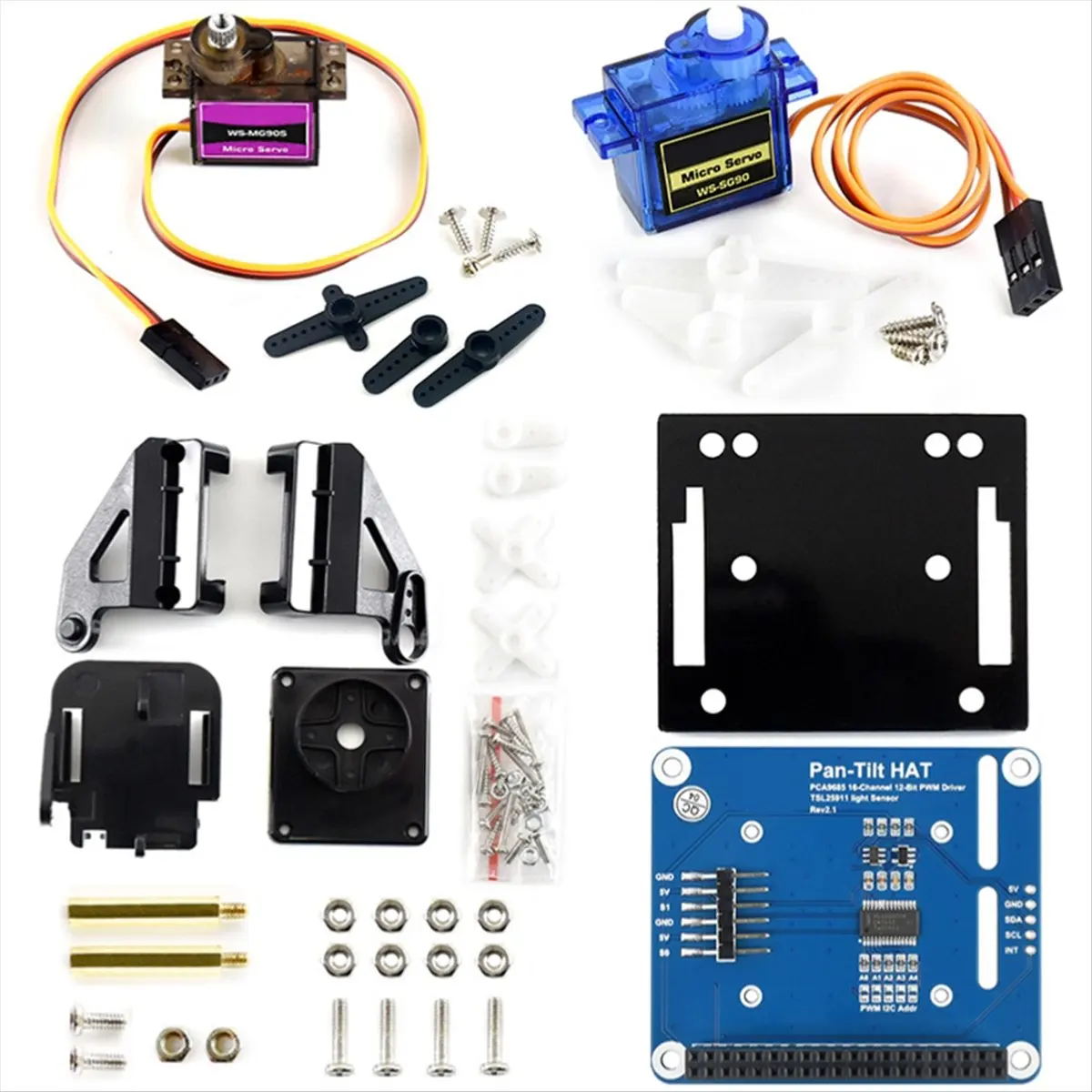 A64I For 4 2-DOF Pan Tilt HAT Light Intensity Sensing Interface 40 PIN GPIO Extension Board