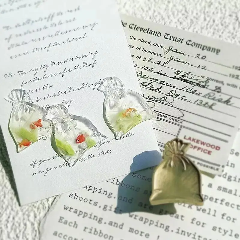 Squisito sacchetto di pesce 3D sigillo di cera timbro unico design in rilievo multistrato per sigillare cera, buste fai da te e artigianato scrapbooking