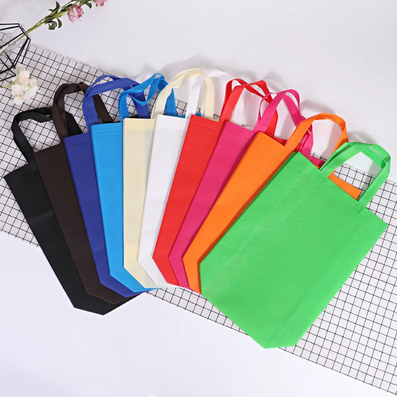 20 pcs recycled bags with logo fabric bag print logo custom printed non woven bags bag eco with logo non woven shopping bag