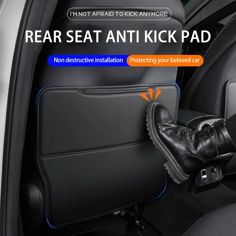 PU Leather Car Backseat Anti-kick Pad Seat Back Organizer Storage Bag for Opel Corsa Astra H G J Insignia Vectra Zafira Meriva