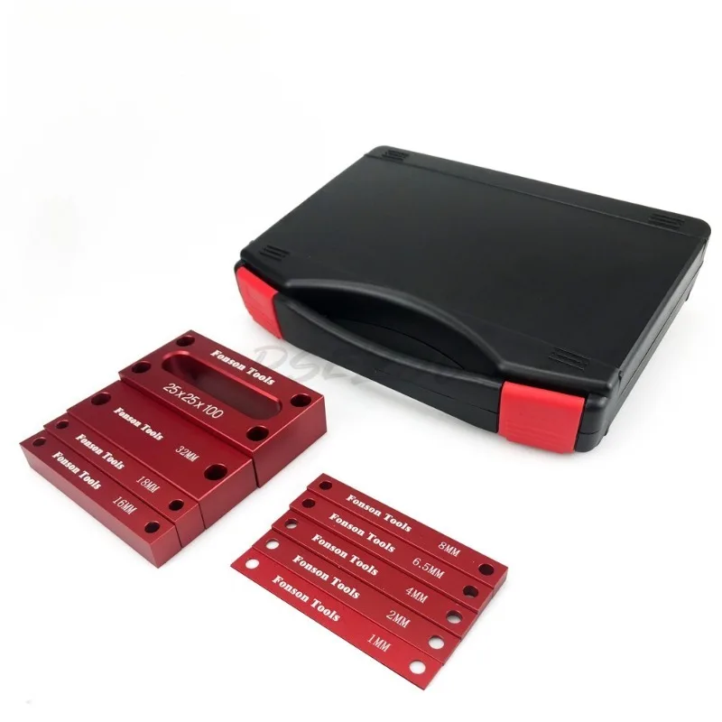 9pcs/set Metric Inch Woodworking Installation Block Height Gauge Precision Aluminum Alloy Installation Bar Table Saw Accessories