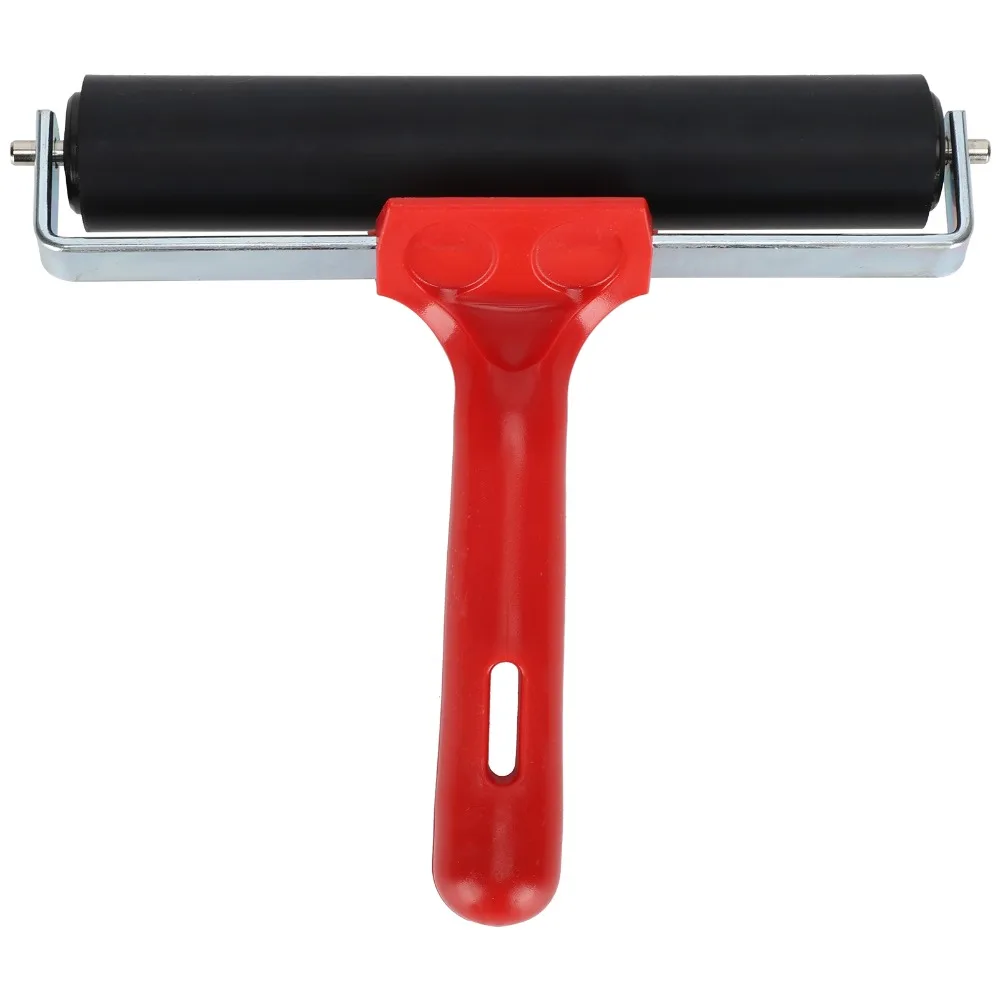 1pcs Anti-Skid Surface Rubber Brayer Roller Hard Rubber Core Silent Rolling Printmaking Brayer Ink Applicator Roller