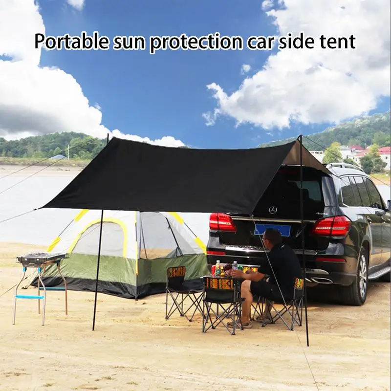 Car Awning Sun Shelter Waterproof Windbreak Extension Canopy Overlanding Awning Car Awning Sun Shelter Rooftop Pull Out Tent